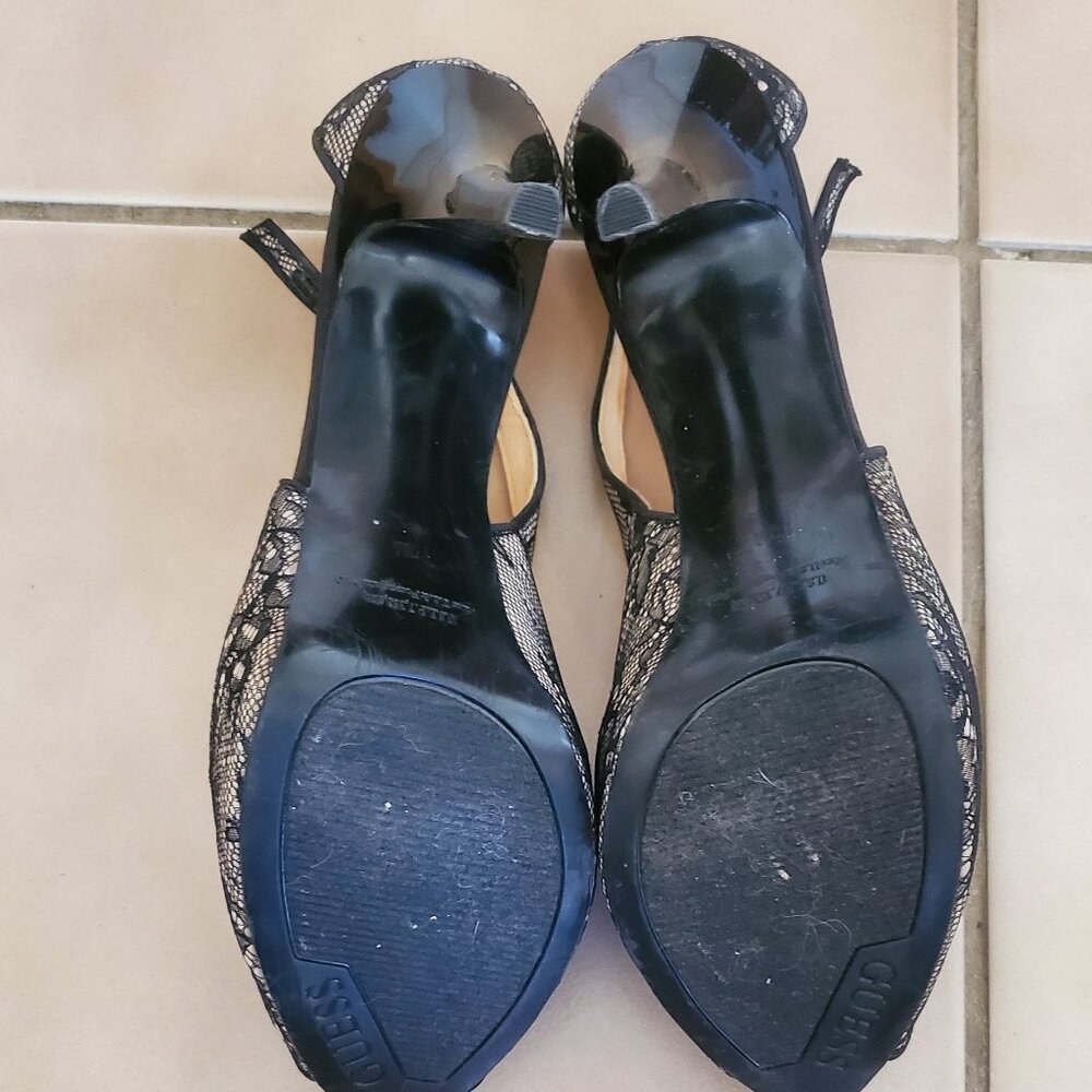 GUESS Black Lace Peep Toe Heels – Size 10 – NWOT - Picture 11 of 15